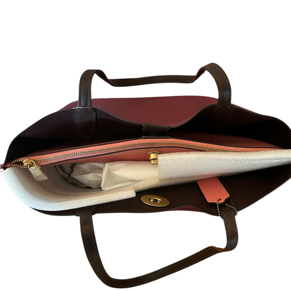 Coach Willow Burgundy Tote with Chocolate Handles - Picture 3 of 12